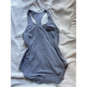 Lululemon Womens Heathered Gray Racerback Tank Top Pocket Athletic Yoga